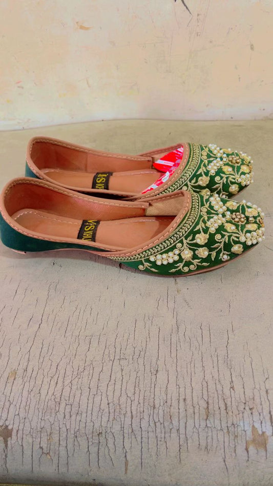 Kids Premium Fency Green khussa