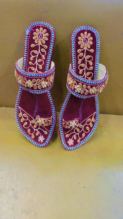 Premium Ladies Kola Puri-Mehroon