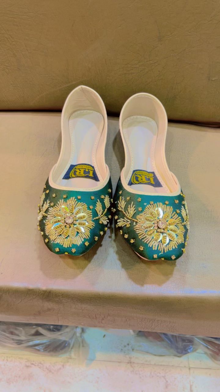 Premium Girls Dark Green Khussa