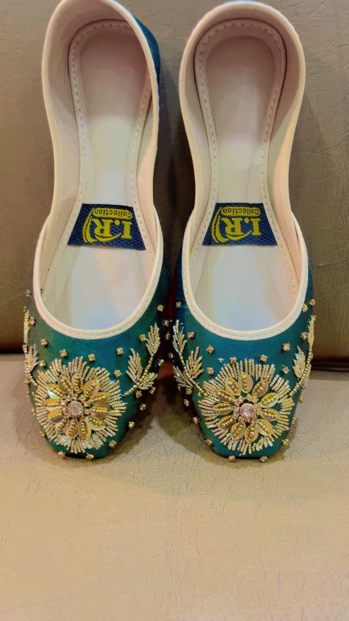 Premium Girls Dark Green Khussa