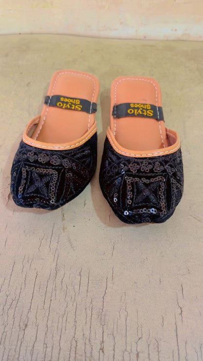 Baby Open Black Slipper