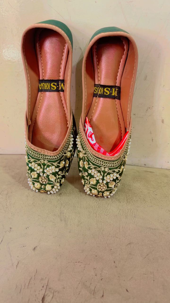 Kids Premium Fency Green khussa