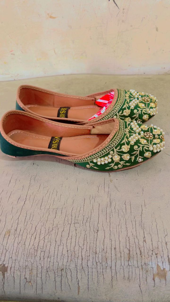 Kids Premium Fency Green khussa