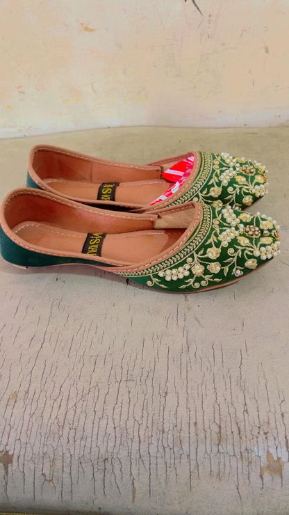 Kids Premium Fency Green khussa