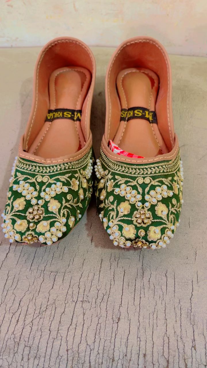 Kids Premium Fency Green khussa